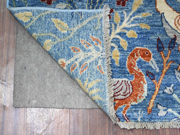 5'0" x 6'4" New Hand Knotted Blue Wool Rectangle Oriental Rug - MOA10288110