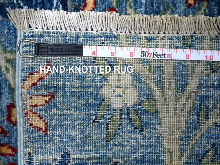 5'0" x 6'4" New Hand Knotted Blue Wool Rectangle Oriental Rug - MOA10288110