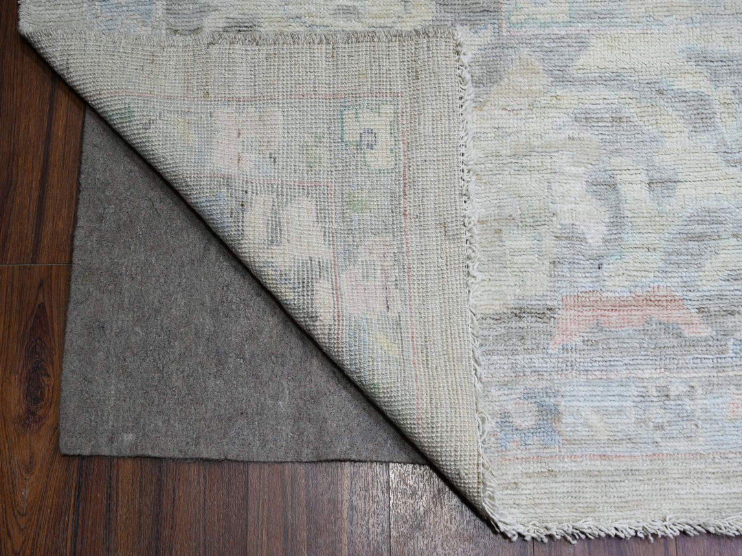 11'11" x 15'5" New Hand Knotted Grey Wool Rectangle Oriental Rug - MOA10288136