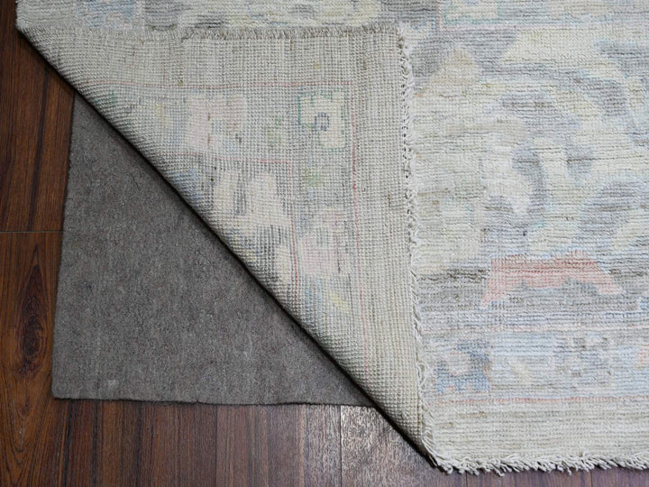 11'11" x 15'5" New Hand Knotted Grey Wool Rectangle Oriental Rug - MOA10288136