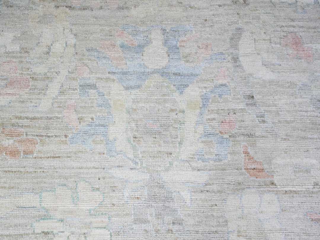 11'11" x 15'5" New Hand Knotted Grey Wool Rectangle Oriental Rug - MOA10288136