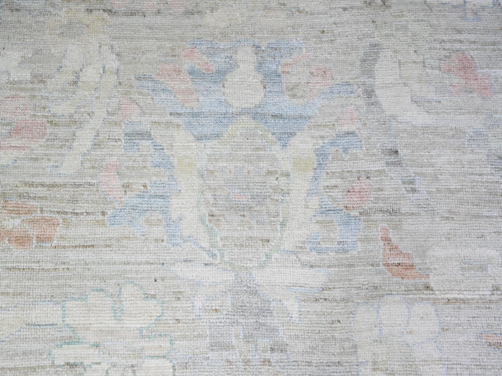 11'11" x 15'5" New Hand Knotted Grey Wool Rectangle Oriental Rug - MOA10288136
