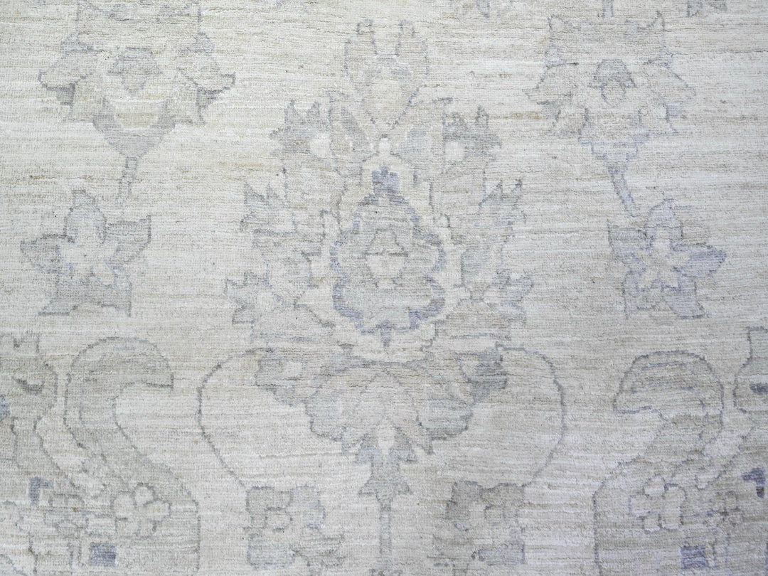11'8" x 15'0" New Hand Knotted Ivory Wool Rectangle Oriental Rug - MOA10288140