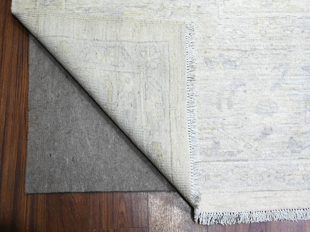 11'6" x 15'3" New Hand Knotted Ivory Wool Rectangle Oriental Rug - MOA10288141