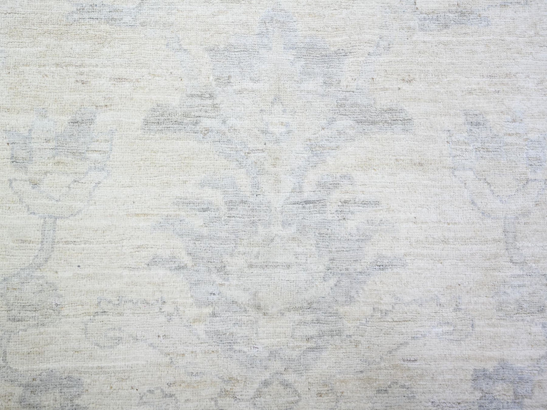 11'6" x 15'3" New Hand Knotted Ivory Wool Rectangle Oriental Rug - MOA10288141