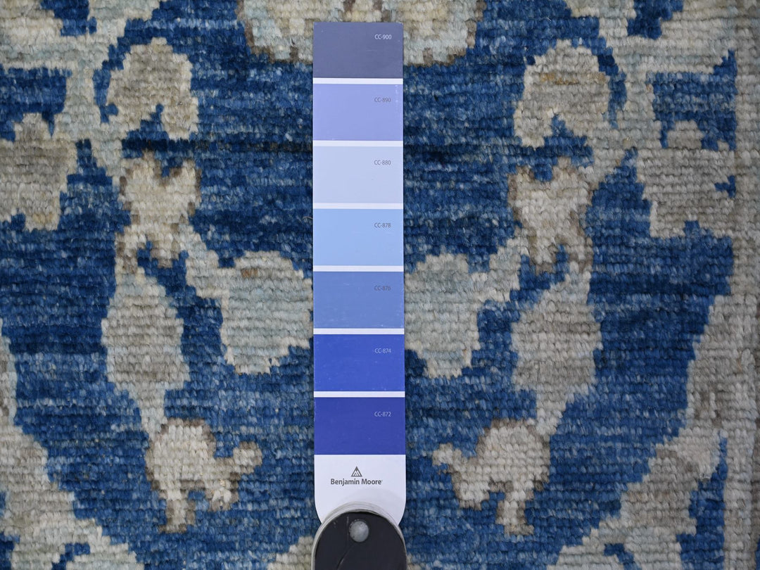 2'7" x 7'10" New Hand Knotted Blue Wool Runner Oriental Rug - MOA10288147
