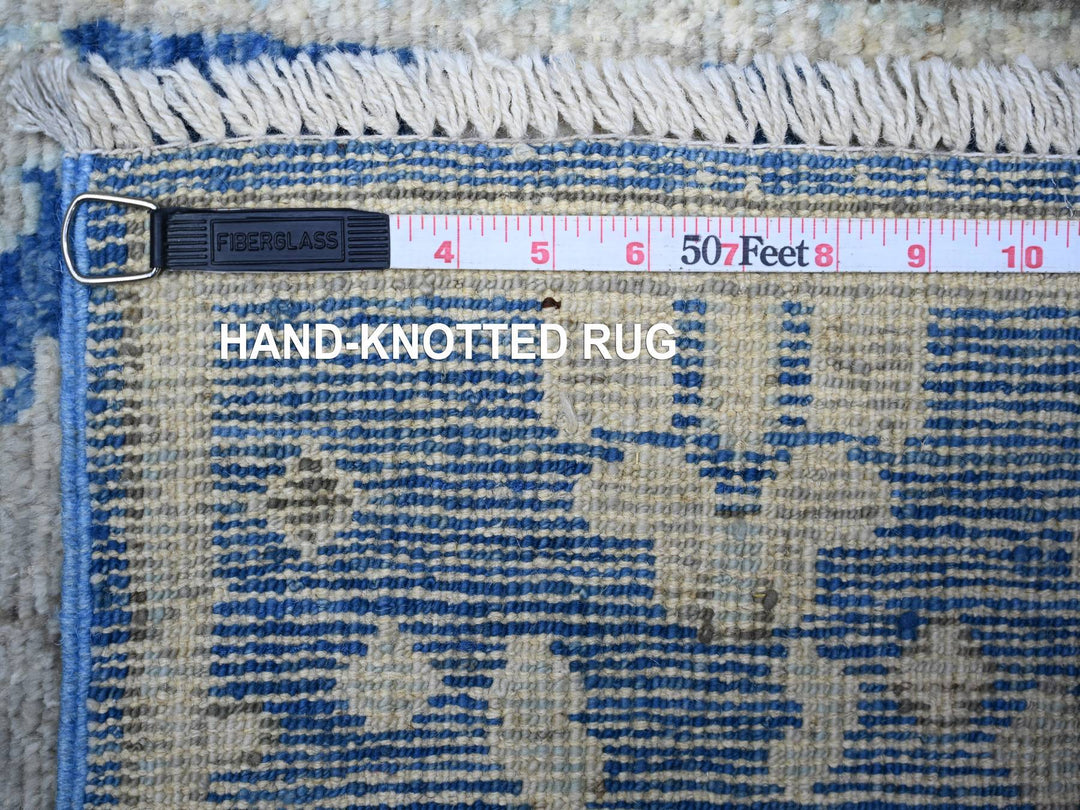 2'7" x 7'10" New Hand Knotted Blue Wool Runner Oriental Rug - MOA10288147
