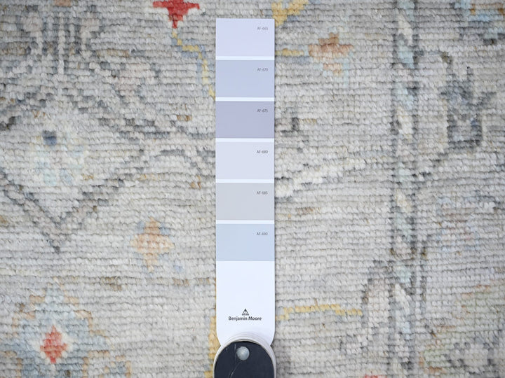 3'1" x 10'6" New Hand Knotted Grey Wool Runner Oriental Rug - MOA10288149