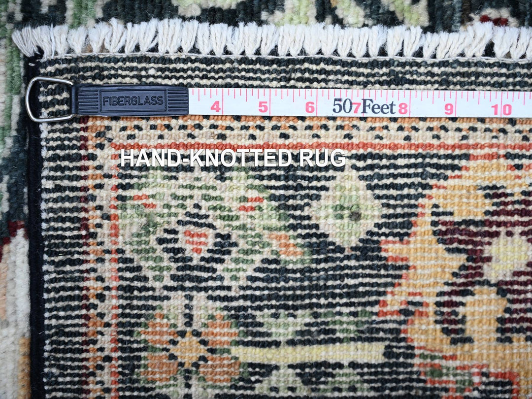2'9" x 9'10" New Hand Knotted Black Wool Runner Oriental Rug - MOA10288158
