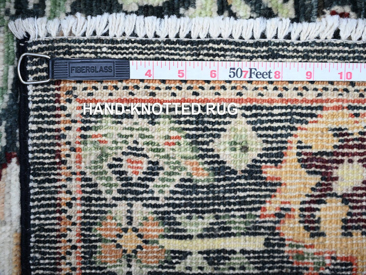 2'9" x 9'10" New Hand Knotted Black Wool Runner Oriental Rug - MOA10288158