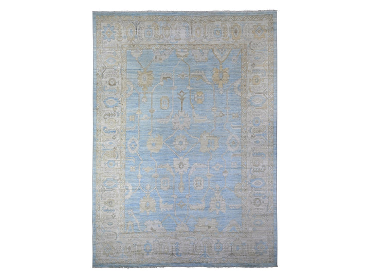 10'0" x 13'8" New Hand Knotted Blue Wool Rectangle Oriental Rug - MOA10288182