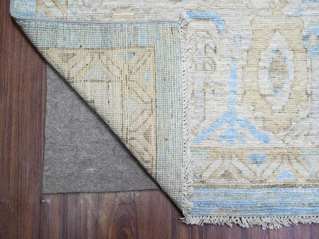 10'0" x 13'8" New Hand Knotted Blue Wool Rectangle Oriental Rug - MOA10288182