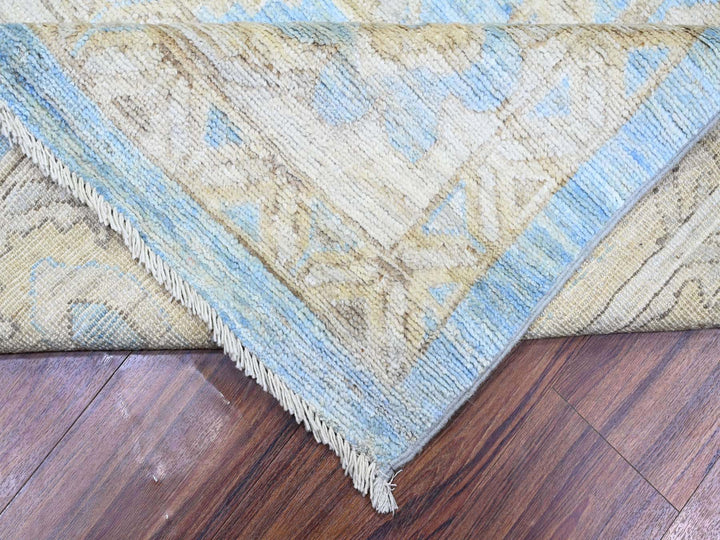 10'0" x 13'8" New Hand Knotted Blue Wool Rectangle Oriental Rug - MOA10288182