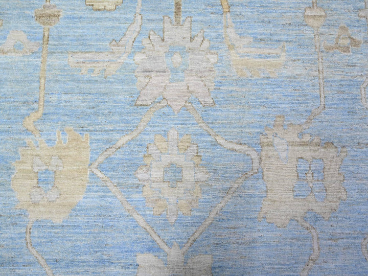 10'0" x 13'8" New Hand Knotted Blue Wool Rectangle Oriental Rug - MOA10288182