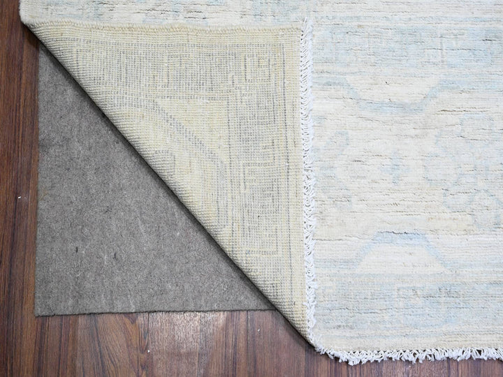 9'5" x 13'7" New Hand Knotted Ivory Wool Rectangle Oriental Rug - MOA10288186