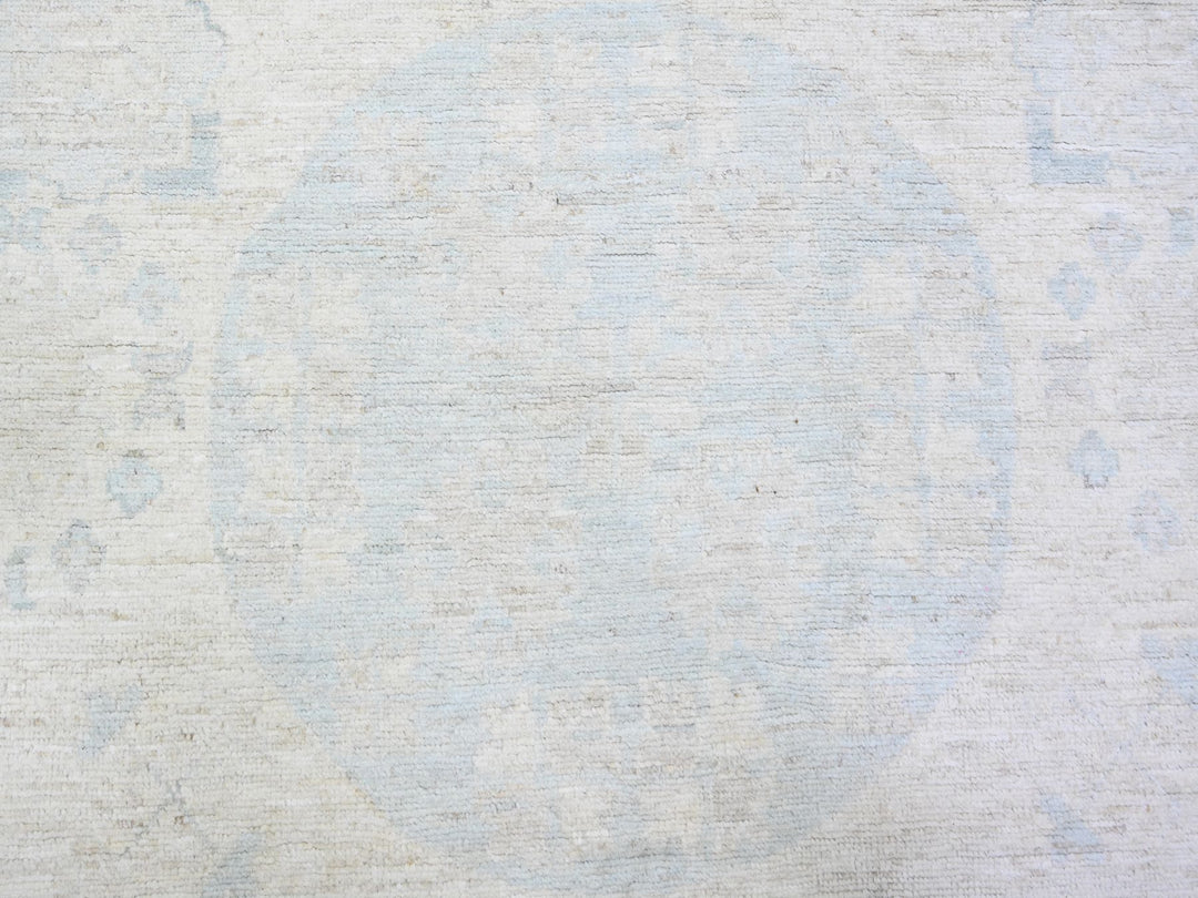 9'5" x 13'7" New Hand Knotted Ivory Wool Rectangle Oriental Rug - MOA10288186
