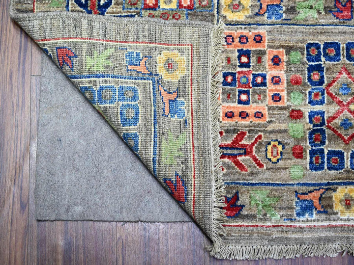 8'0" x 9'10" New Hand Knotted Grey Wool Rectangle Oriental Rug - MOA10288193