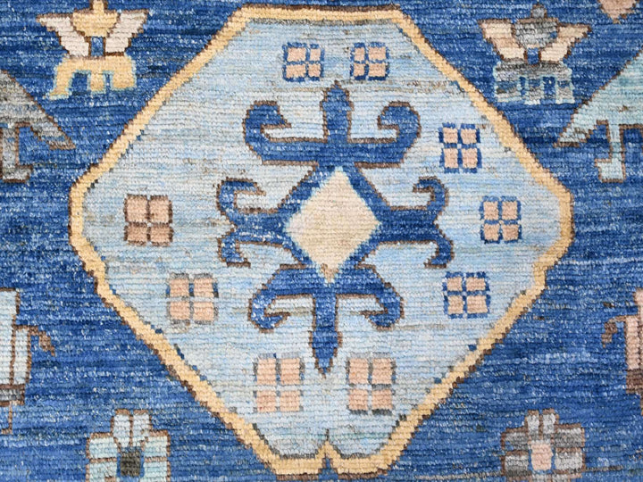 8'8" x 11'3" New Hand Knotted Blue Wool Rectangle Oriental Rug - MOA10288197