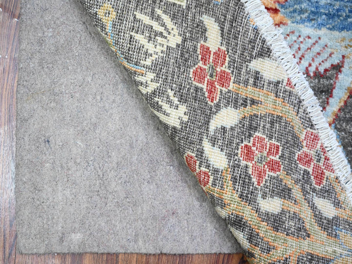 5'11" x 6'1" New Hand Knotted Grey Wool Round Oriental Rug - MOA10288211