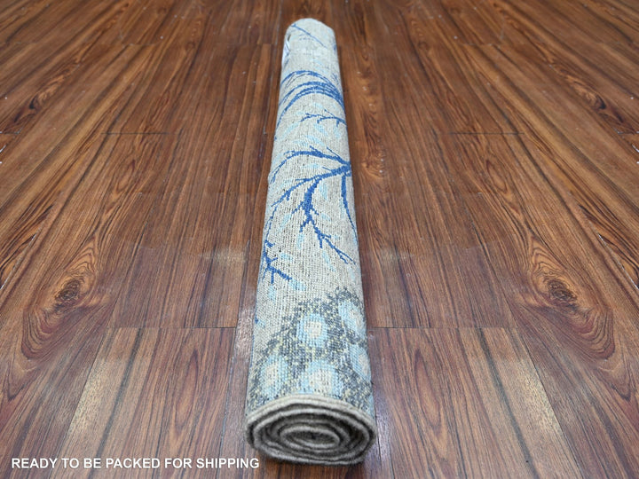 3'0" x 4'10" New Hand Knotted Grey Wool Rectangle Oriental Rug - MOA10288222