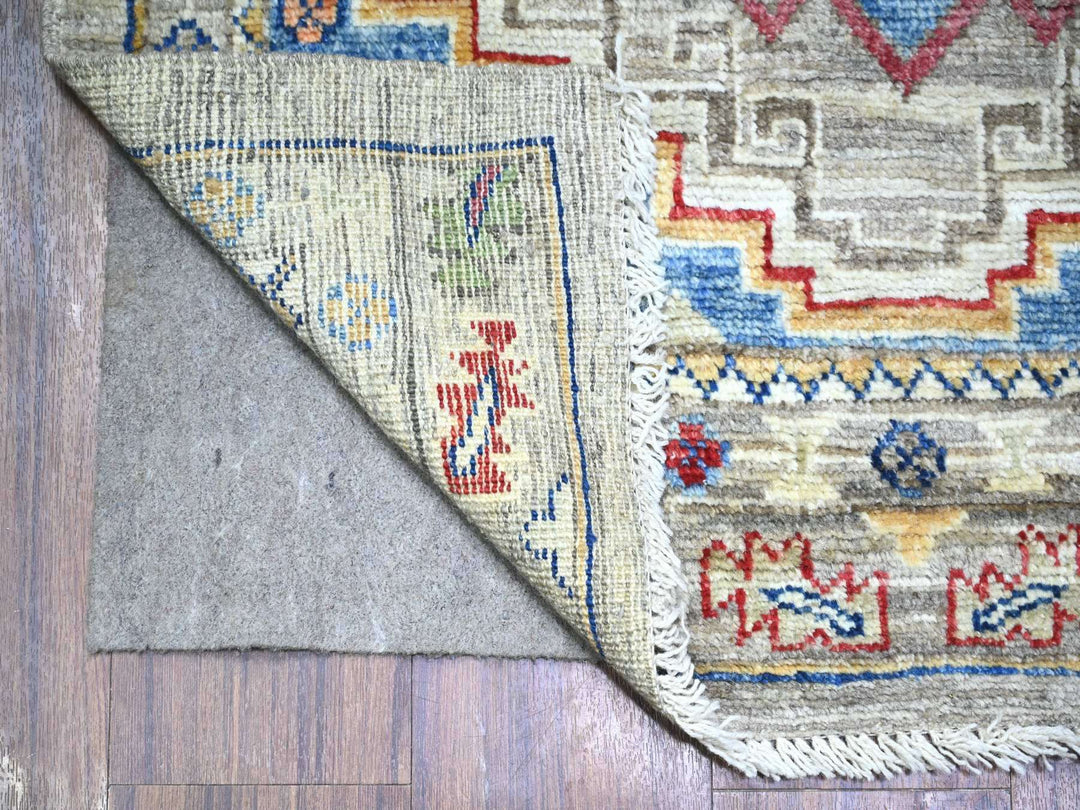 3'0" x 11'8" New Hand Knotted Grey Wool Runner Oriental Rug - MOA10288242
