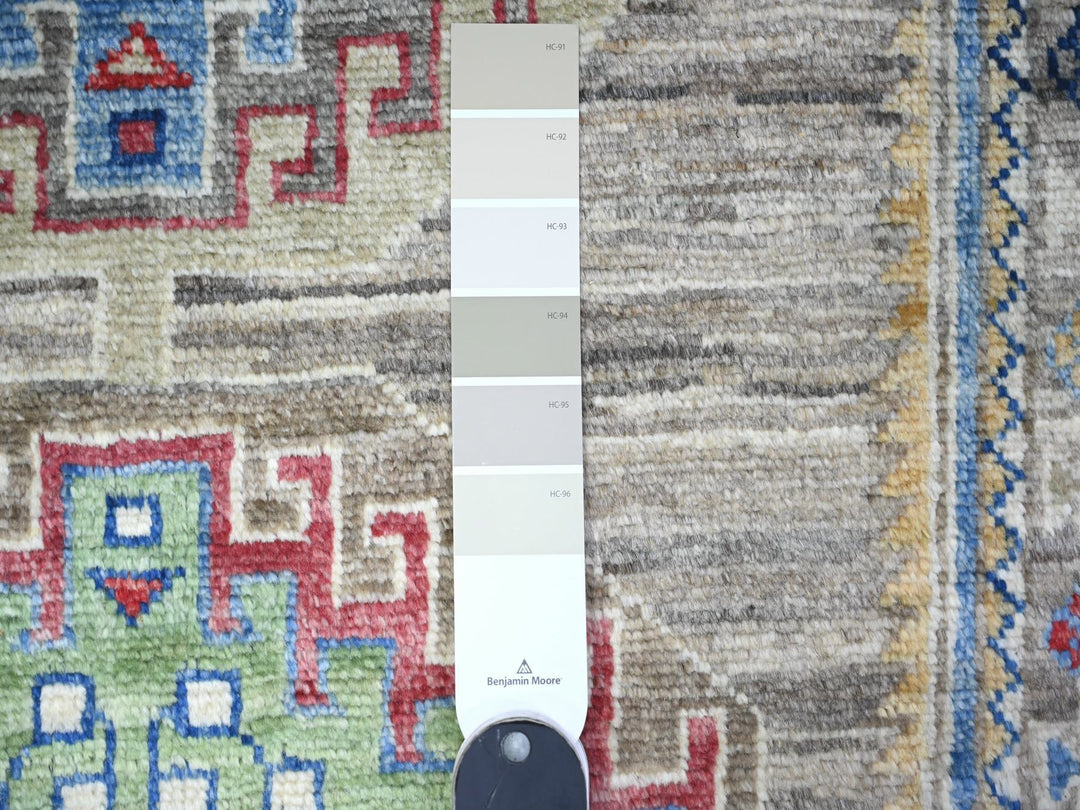 3'0" x 11'8" New Hand Knotted Grey Wool Runner Oriental Rug - MOA10288242