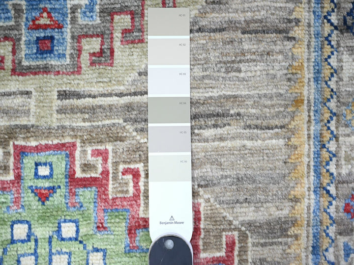 3'0" x 11'8" New Hand Knotted Grey Wool Runner Oriental Rug - MOA10288242