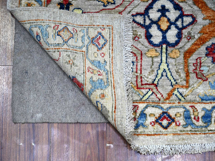 2'10" x 5'0" New Hand Knotted Grey Wool Rectangle Oriental Rug - MOA10288257