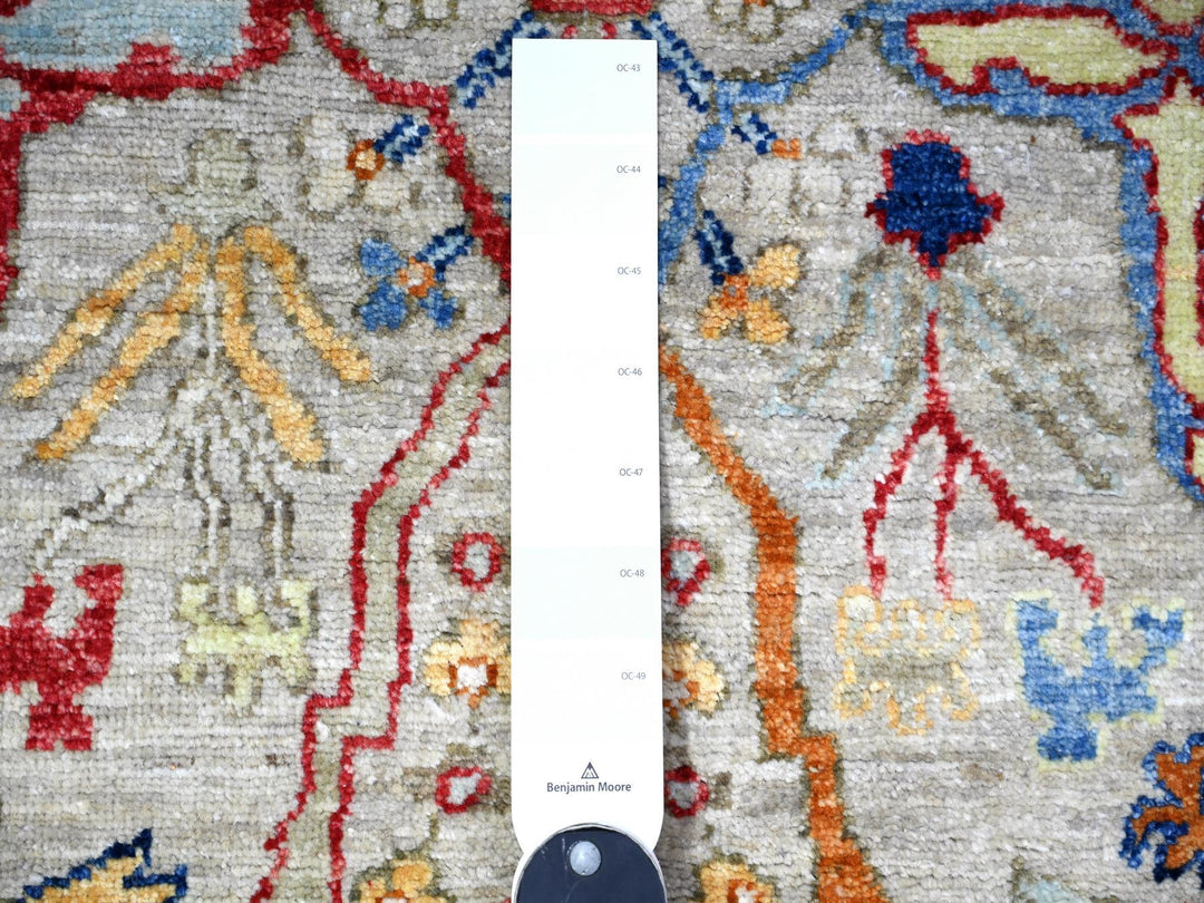 2'10" x 5'0" New Hand Knotted Grey Wool Rectangle Oriental Rug - MOA10288257
