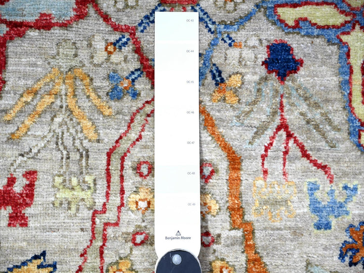 2'10" x 5'0" New Hand Knotted Grey Wool Rectangle Oriental Rug - MOA10288257