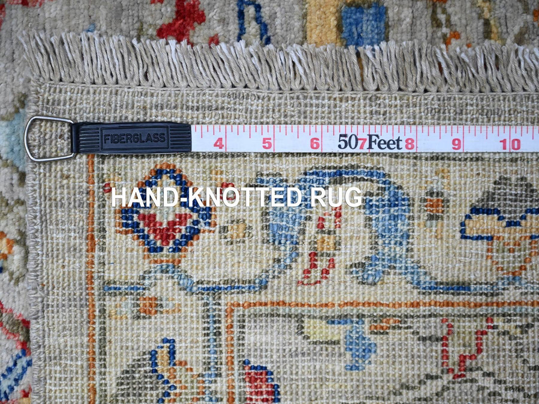 2'10" x 5'0" New Hand Knotted Grey Wool Rectangle Oriental Rug - MOA10288257