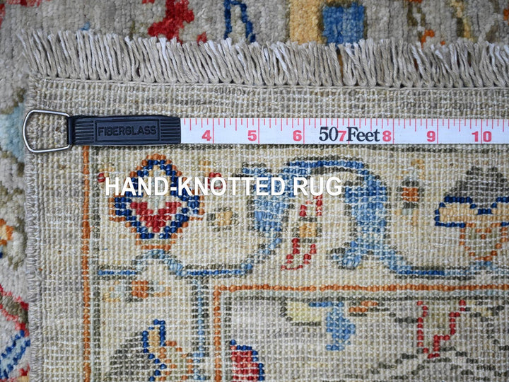 2'10" x 5'0" New Hand Knotted Grey Wool Rectangle Oriental Rug - MOA10288257