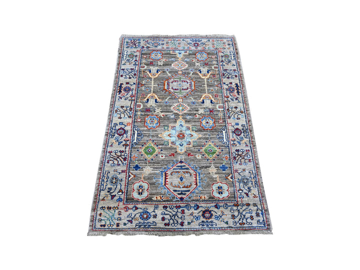 3'0" x 4'10" New Hand Knotted Grey Wool Rectangle Oriental Rug - MOA10288258