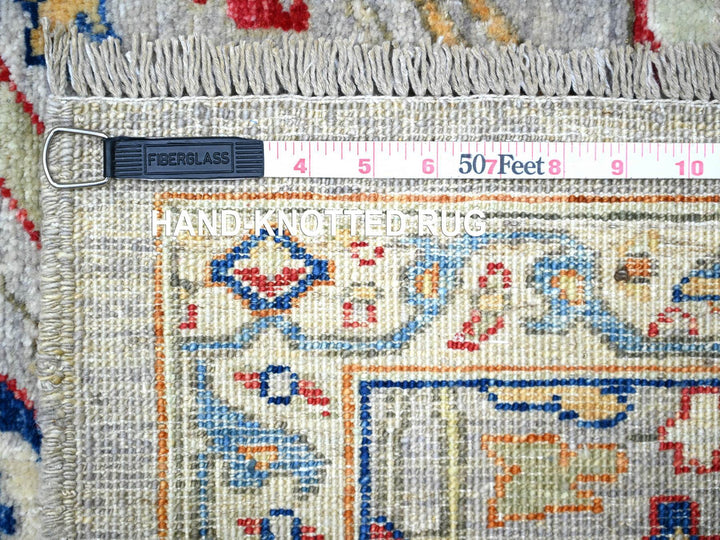 3'1" x 8'2" New Hand Knotted Grey Wool Runner Oriental Rug - MOA10288261