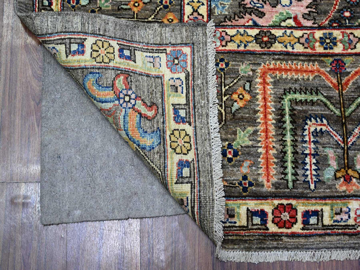 8'2" x 9'11" New Hand Knotted Grey Wool Rectangle Oriental Rug - MOA10288268