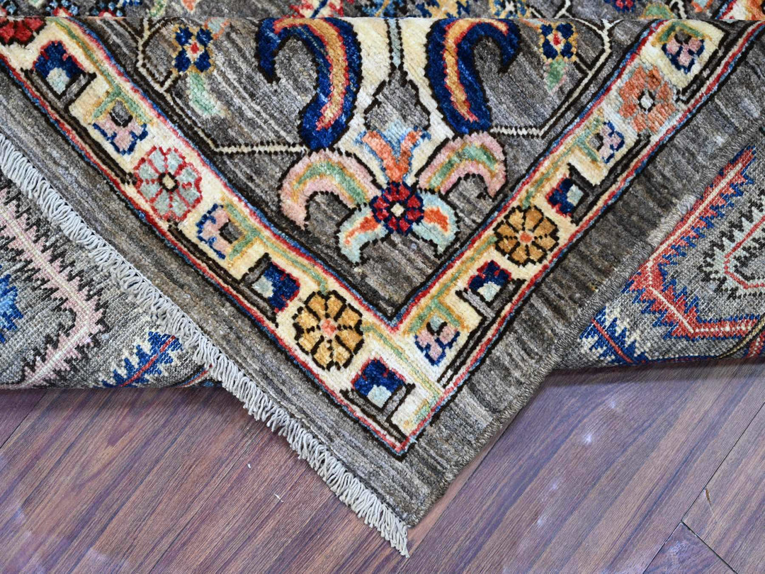 8'2" x 9'11" New Hand Knotted Grey Wool Rectangle Oriental Rug - MOA10288268