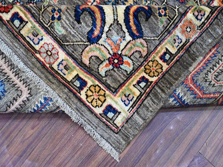 8'2" x 9'11" New Hand Knotted Grey Wool Rectangle Oriental Rug - MOA10288268