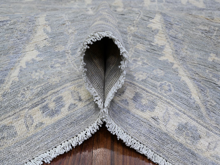 9'4" x 11'5" New Hand Knotted Grey Wool Rectangle Oriental Rug - MOA10288282