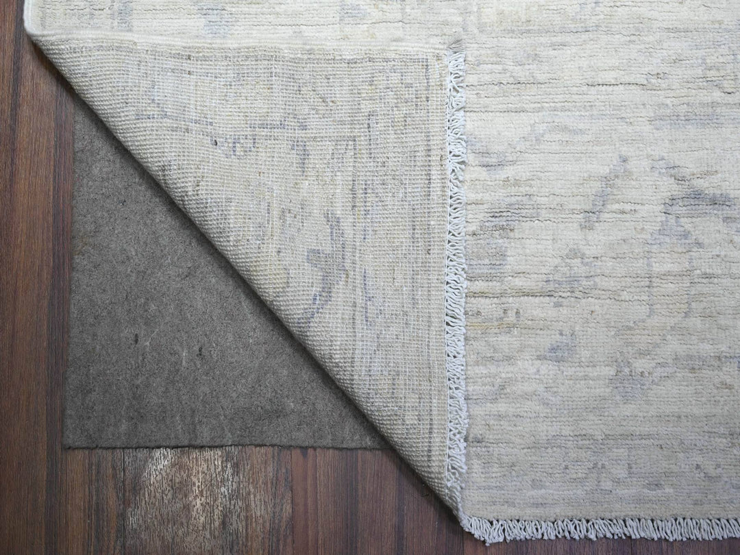 8'8" x 11'5" New Hand Knotted Ivory Wool Rectangle Oriental Rug - MOA10288297