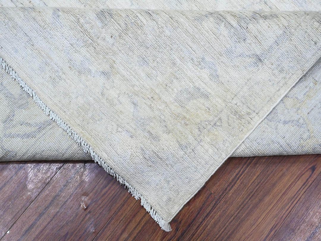8'8" x 11'5" New Hand Knotted Ivory Wool Rectangle Oriental Rug - MOA10288297