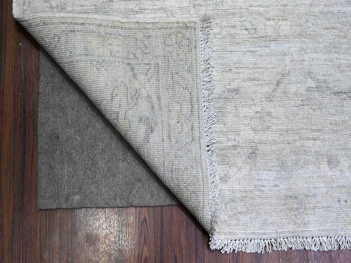 8'8" x 11'7" New Hand Knotted Ivory Wool Rectangle Oriental Rug - MOA10288299