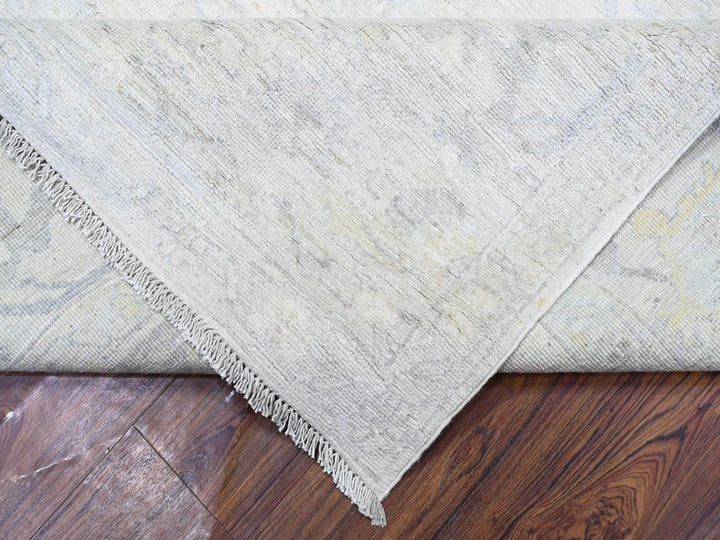 8'8" x 11'7" New Hand Knotted Ivory Wool Rectangle Oriental Rug - MOA10288299