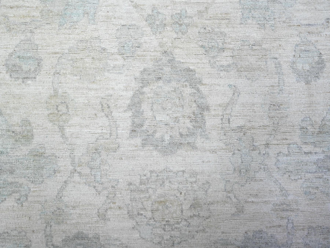 8'8" x 11'7" New Hand Knotted Ivory Wool Rectangle Oriental Rug - MOA10288299