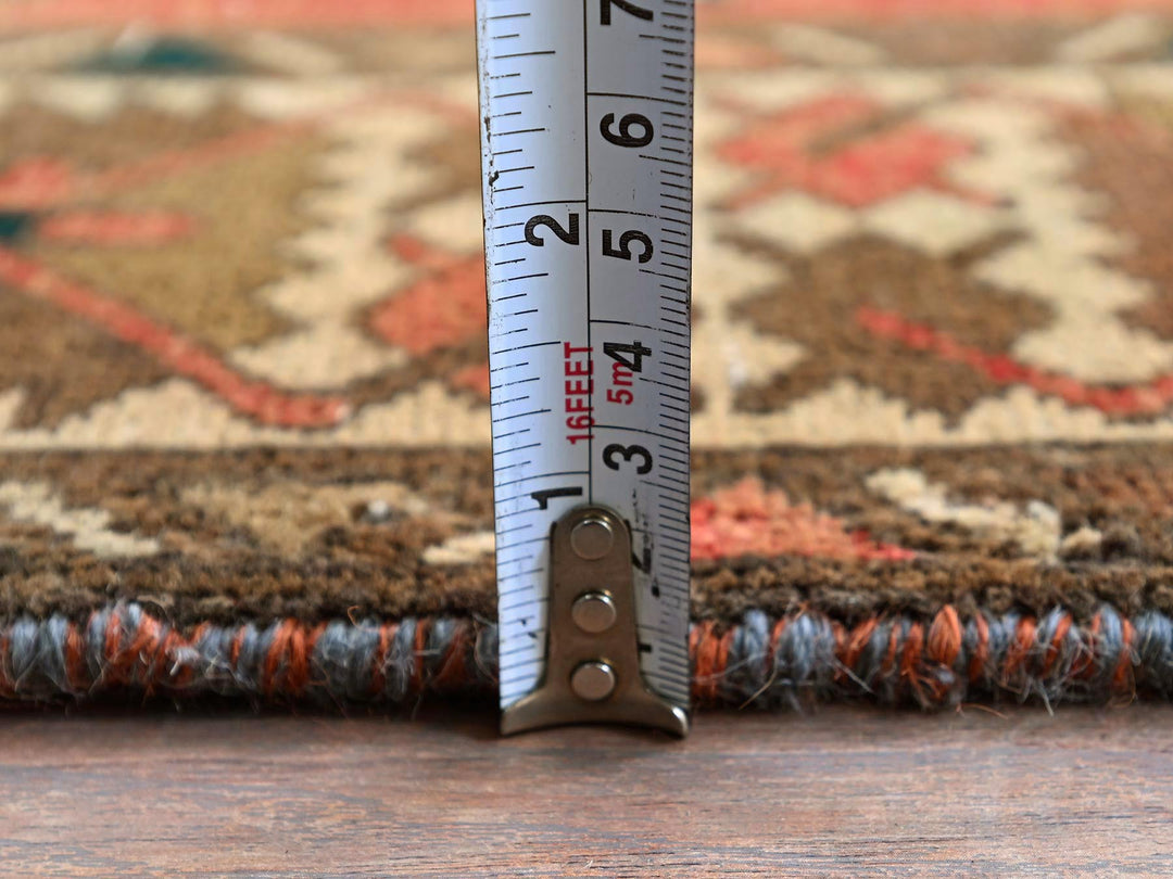 3'5" x 10'3" Vintage Hand Knotted Red Wool Runner Oriental Rug - MOA102882