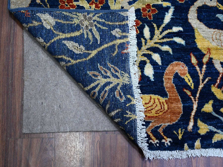 10'1" x 13'2" New Hand Knotted Blue Wool Rectangle Oriental Rug - MOA10288309