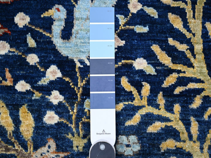 10'1" x 13'2" New Hand Knotted Blue Wool Rectangle Oriental Rug - MOA10288309