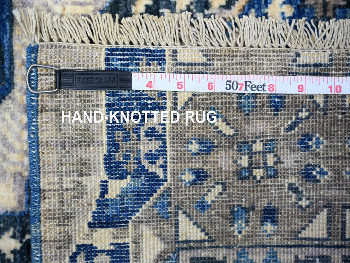 4'0" x 9'10" New Hand Knotted Blue Wool Runner Oriental Rug - MOA10288329