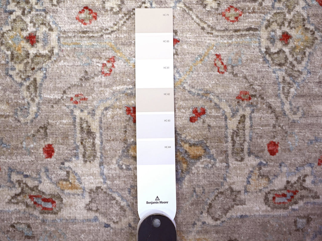 3'1" x 13'9" New Hand Knotted Grey Wool Runner Oriental Rug - MOA10288332