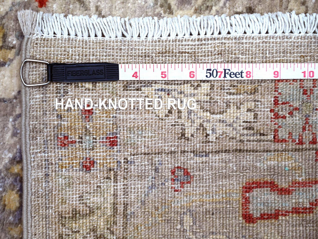 3'1" x 13'9" New Hand Knotted Grey Wool Runner Oriental Rug - MOA10288332