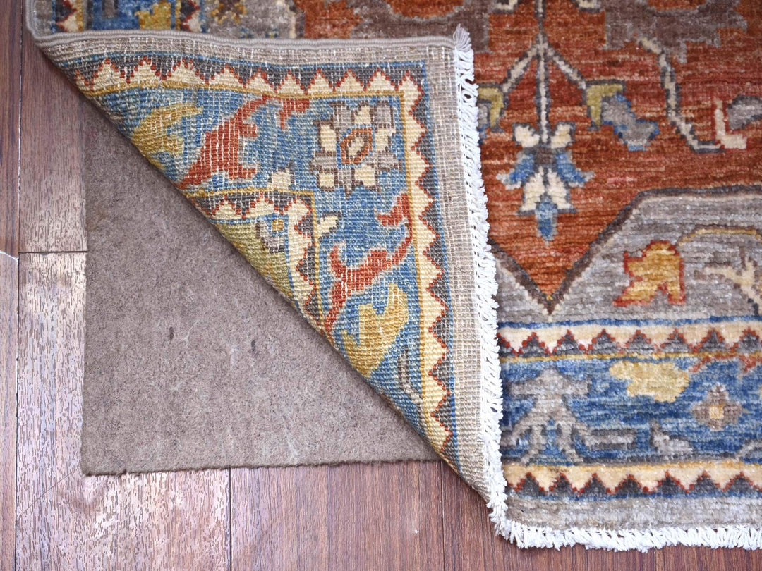 2'6" x 7'9" New Hand Knotted Grey Wool Runner Oriental Rug - MOA10288333